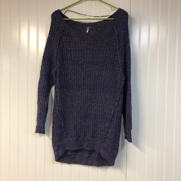 Free People Women's Purple Sweater Scoop Neck Long Sleeve Large READ - Picture 1 of 4